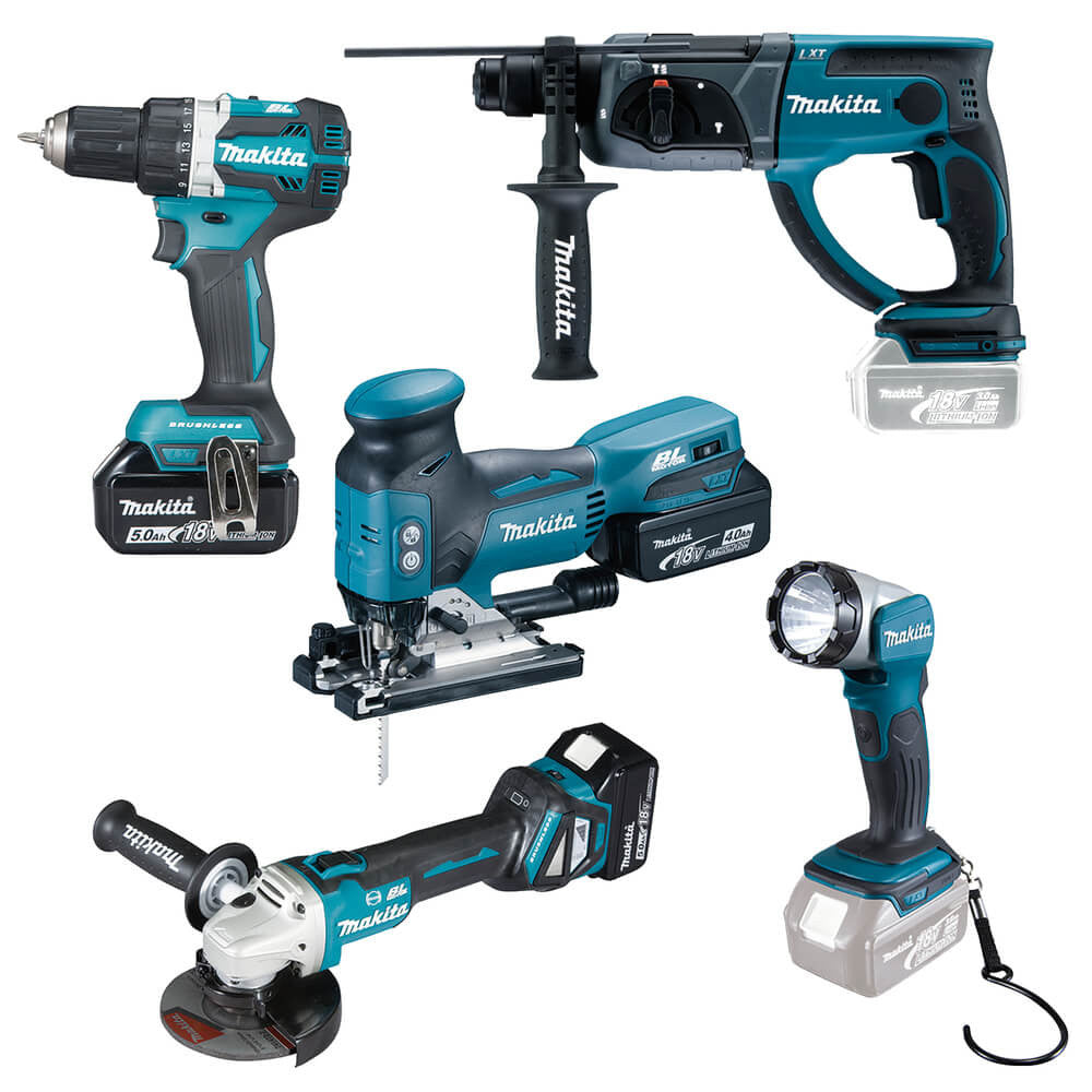 Kit 5 herramientas a batería 18V LXT Makita DLX5044TJ MAKITA - 1