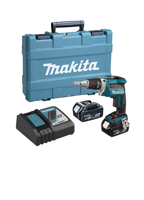 Makita 18V visseuse pour plaques de plâtre 2 batteries de 4.0Ah et mallette de transport DFS452RME MAKITA - 1