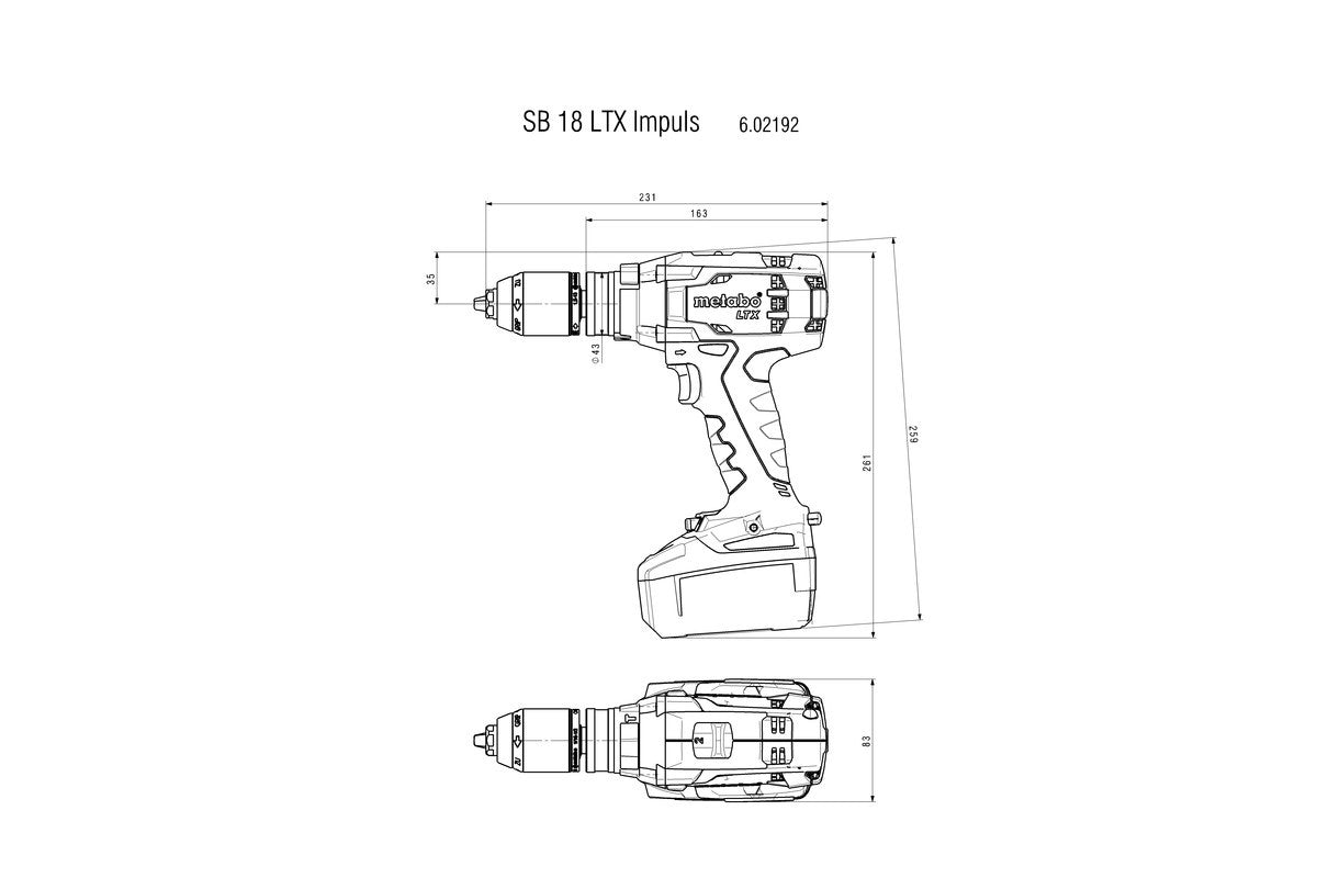Marteau perforateur et visseuse sans fil Metabo SB18LTX IMPULS METABO - 3