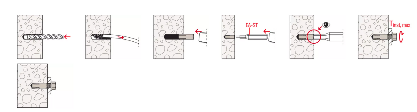 Anclaje de impacto EA M6 x 25 N Fischer FISCHER - 3