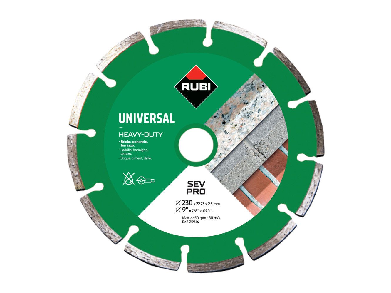 Disco Diamante SEV 230mm PRO - Rubi RUBI - 1