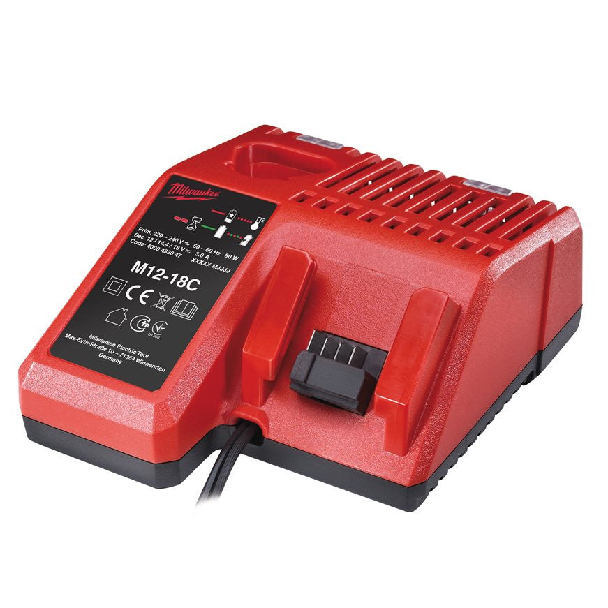 Taladro percutor compacto M18 + 2 bat 5Ah + cargador + maletín Milwaukee M18 CBLPD-402C  - 7