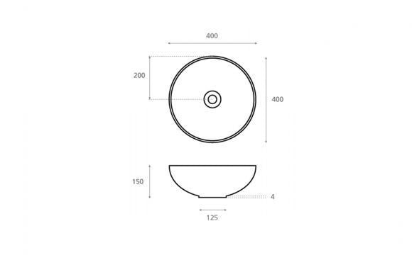 Nouveau Lys Bathco 4084N Lavabo rond en porcelaine à poser BATHCO - 2