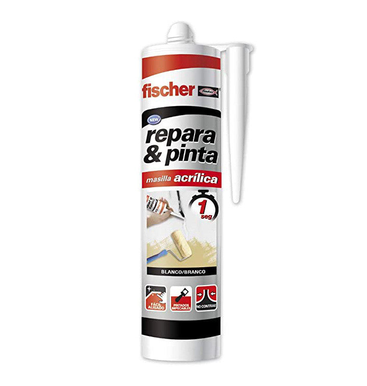 Cartouche de mastic de réparation et de peinture acrylique blanc 300ml Fischer FISCHER - 1