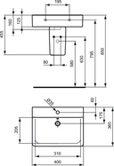 Ideal Standard Connect E713701 40cm Cubic lave-mains IDEAL STANDARD - 2