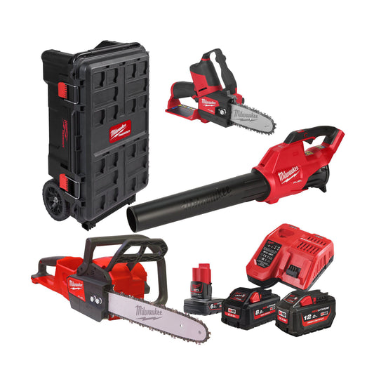 Tronçonneuse Powerpack OPE5 + Souffleur + Tronçonneuse + 3Bat + Chargeur + Coffre Milwaukee M18FPP3OPL5-823P MILWAUKEE - 1