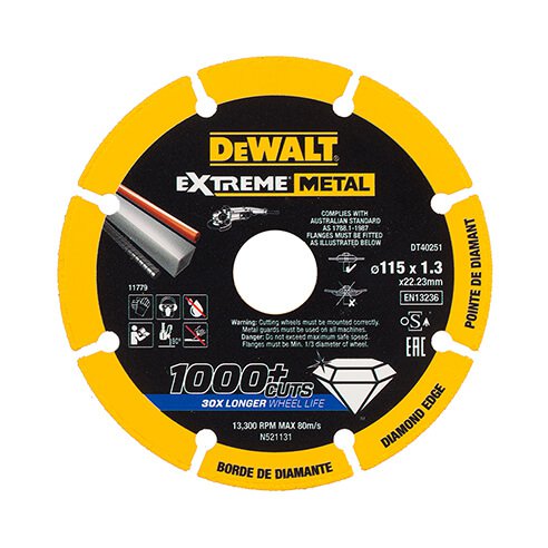 Disque de coupe avec bord diamanté Extreme Métal Dewalt DT40251