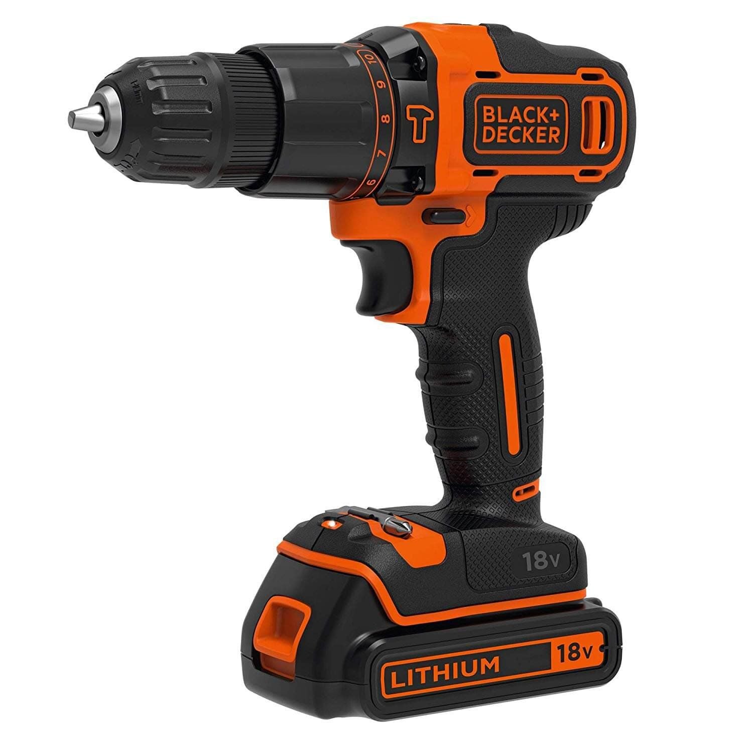 Kit Taladro Percutor + Lijadora Mouse + sierra de calar 18V con 2 baterías 1.5Ah, cargador y bolsa Black+Decker BCK31S1S