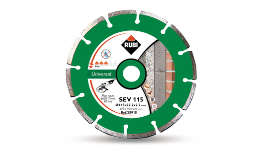 SEV-115 Pro Rubi lame diamantée segmentée pour chantier de construction générale