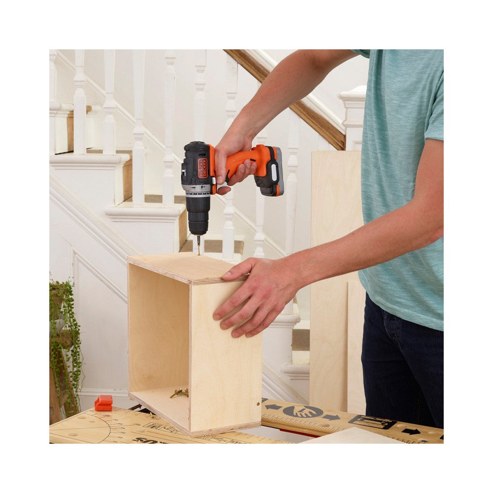 Taladro Percutor Black+Decker 12V + 80 accesorios + batería 1.5Ah + bolsa de transporte BDCHD12S1A BLACK + DECKER - 4