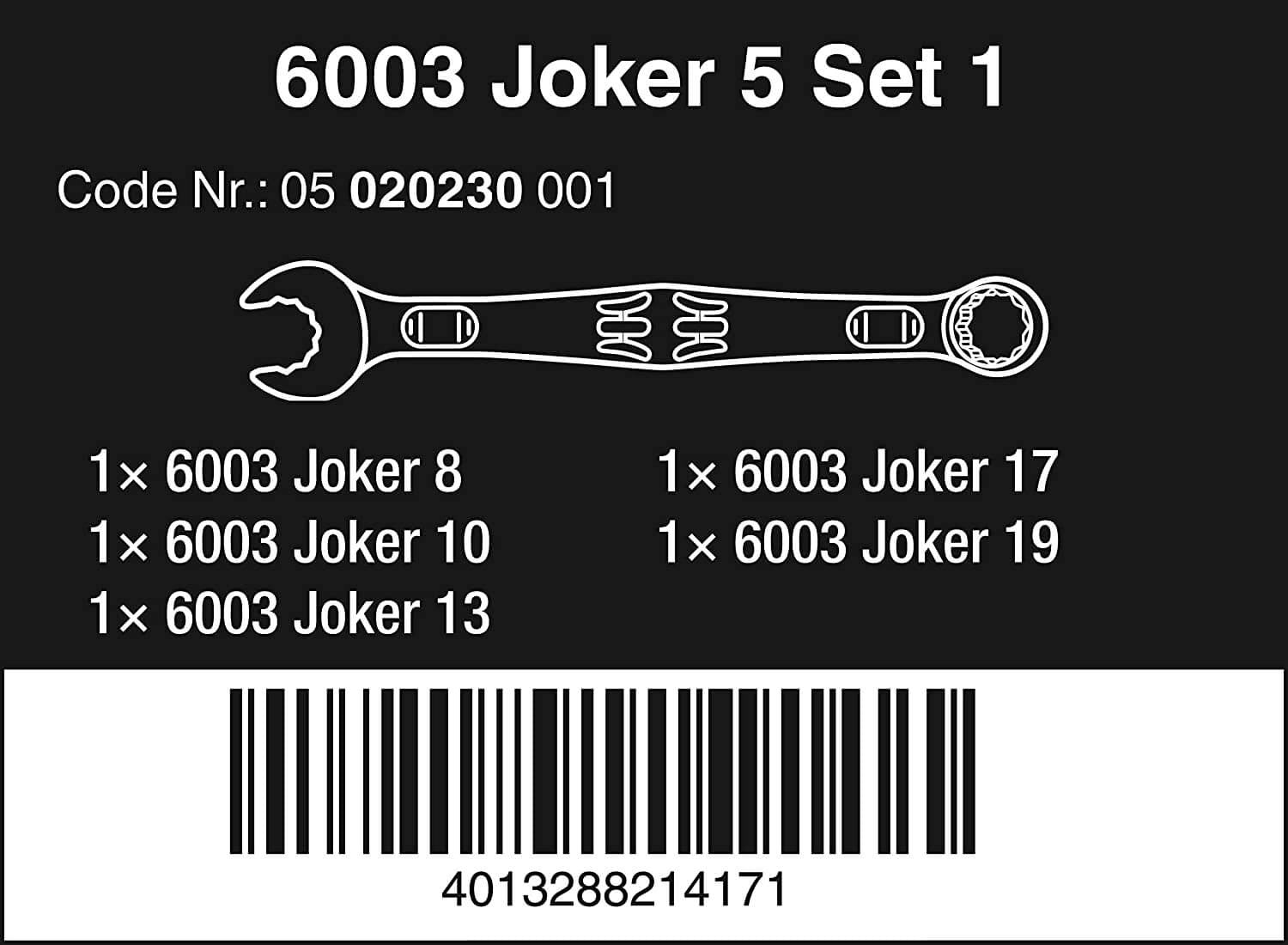 Juego de 5 llaves de boca y anillo 6003 Joker Wera 020230 - 3