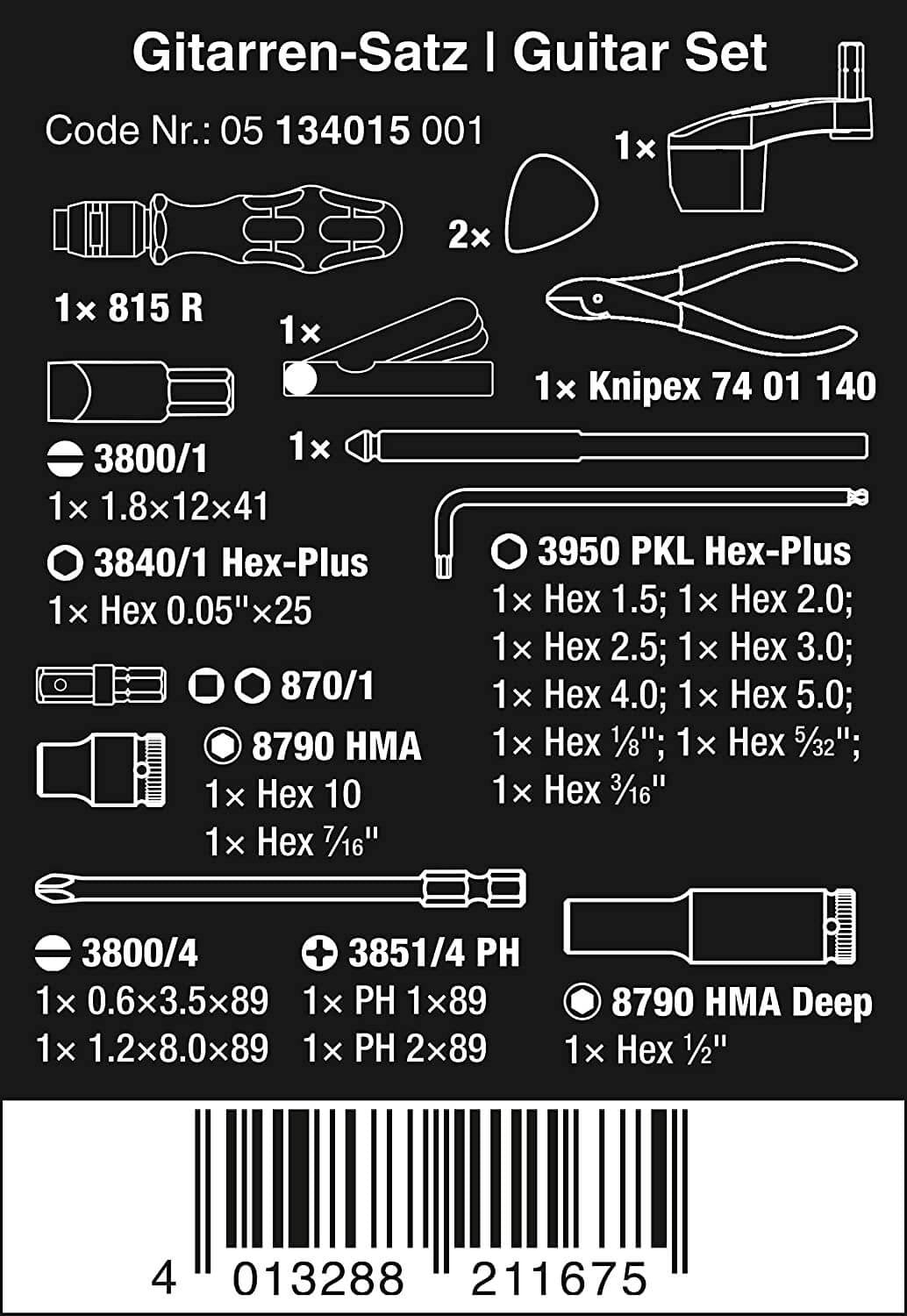 Juego de herramientas para guitarras 27 piezas Wera 9100 - 3