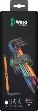 Juego de llaves acodadas métricas BlackLaser 9 piezas 950/9 Hex-Plus Multicolour 1 Wera 073593 WERA - 2