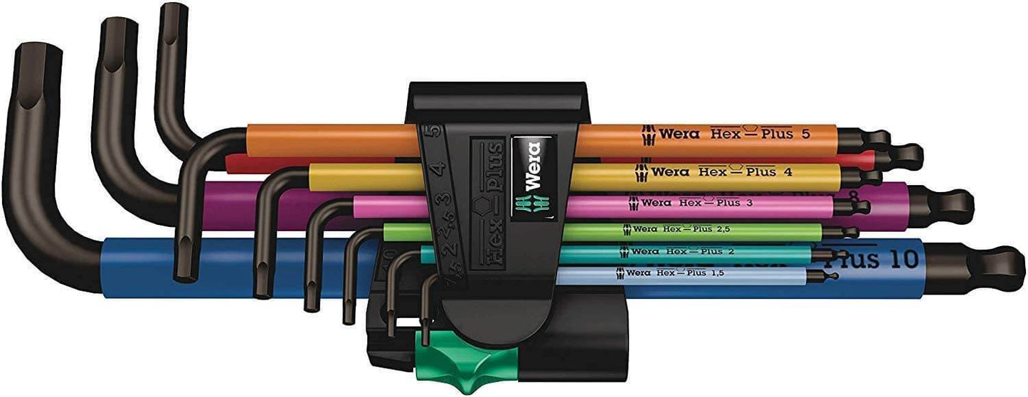 Juego de llaves acodadas métricas BlackLaser 9 piezas 950/9 Hex-Plus Multicolour 1 Wera 073593 WERA - 3