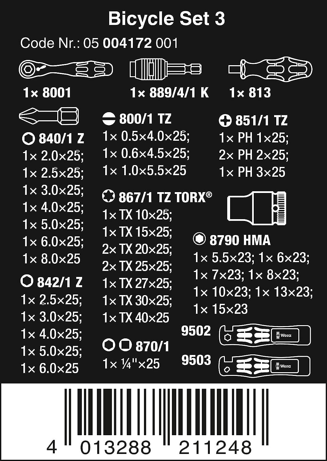 Kit outils vélo 41 pièces Wera Bicycle Set 3 r 6